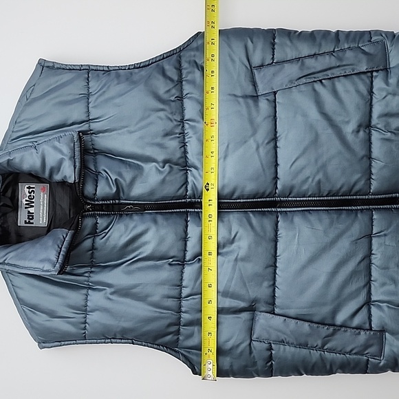 Far West Men's Puffer  Steel Blue Vest Size Medium Pockets Size Medium - Picture 10 of 11